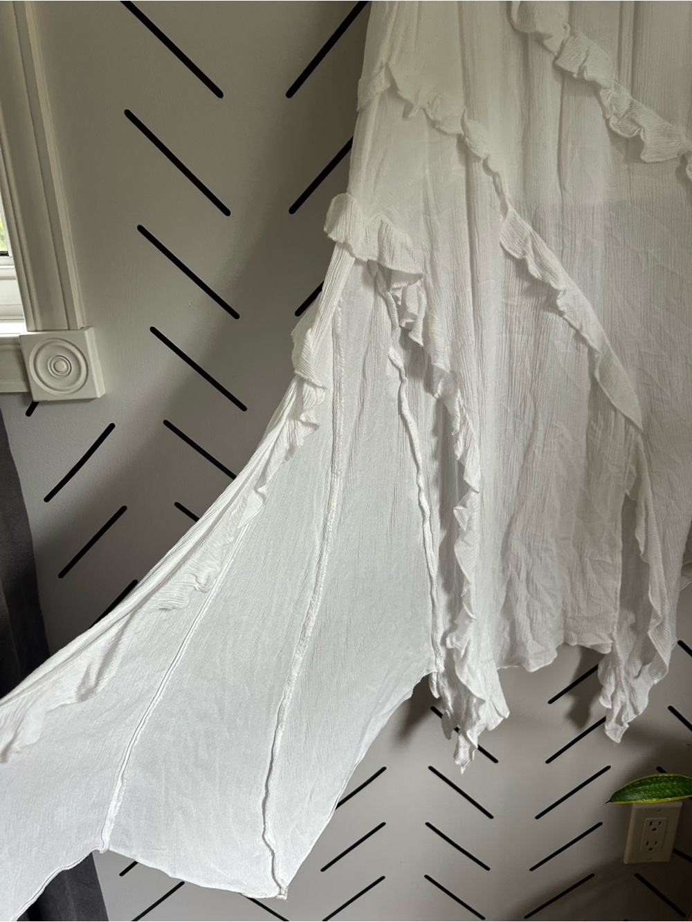 Free People Ambie Maxi Skirt in ivory asymmetrical boho festival - Picture 6 of 8